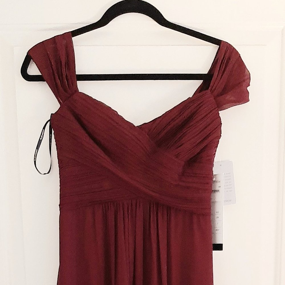 Stunning Levkoff 59" long/Size 0/ Wine colored cocktail dress